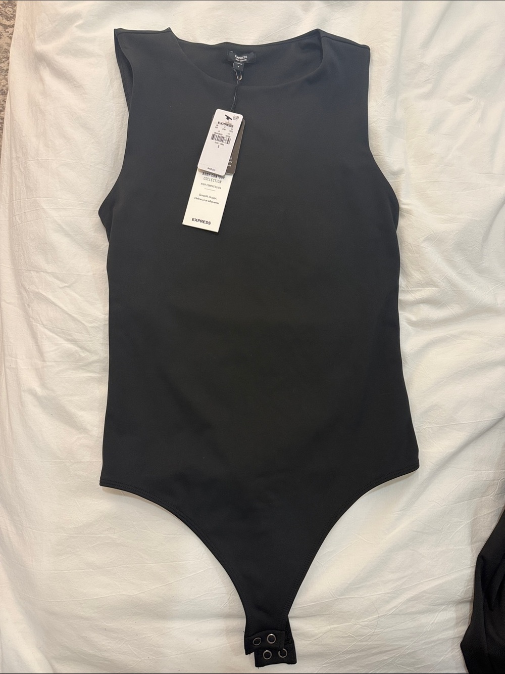 Express Black Sleeveless Stretch Bodysuit for Girls